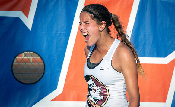 Andrea Garcia celebrates