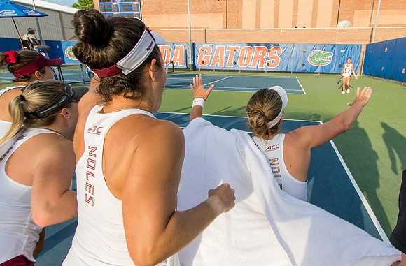 Andrea Garcia and FSU team celebrates
