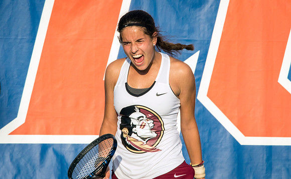 Andrea Garcia celebrates